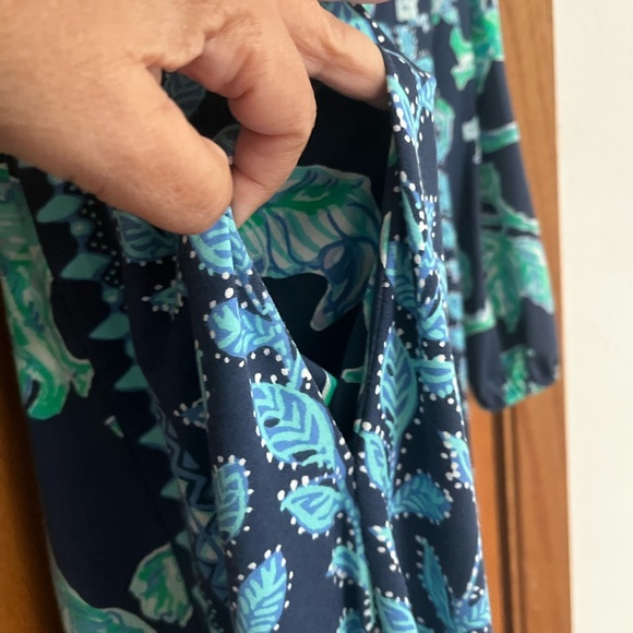 EUC Lilly Pulitzer Micole knit maxi dress Navy Sweet parakeet 12 - Picture 5 of 9